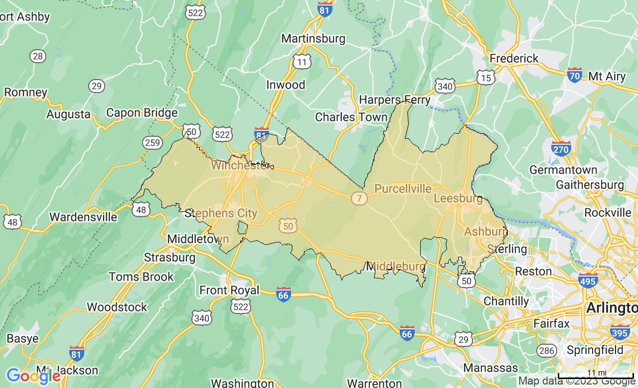 Map of the Shenandoah Valley area