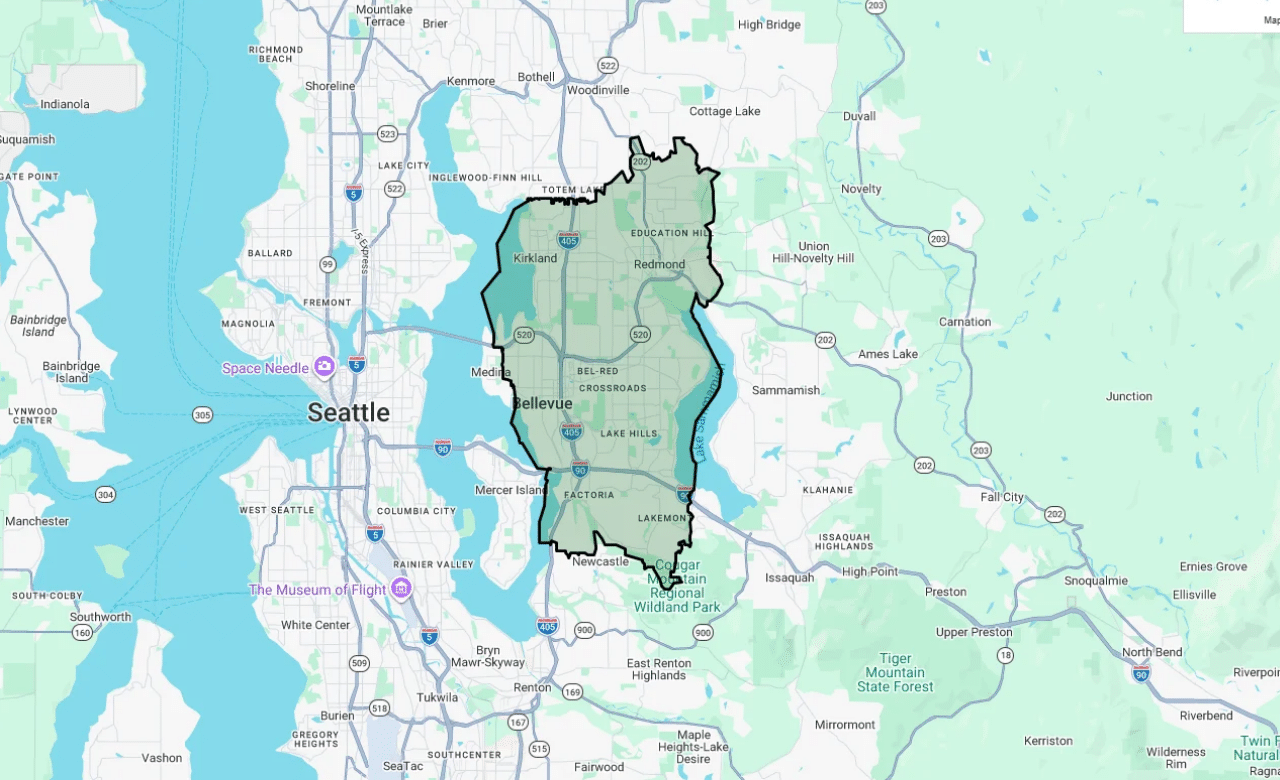 Bellevue territory map