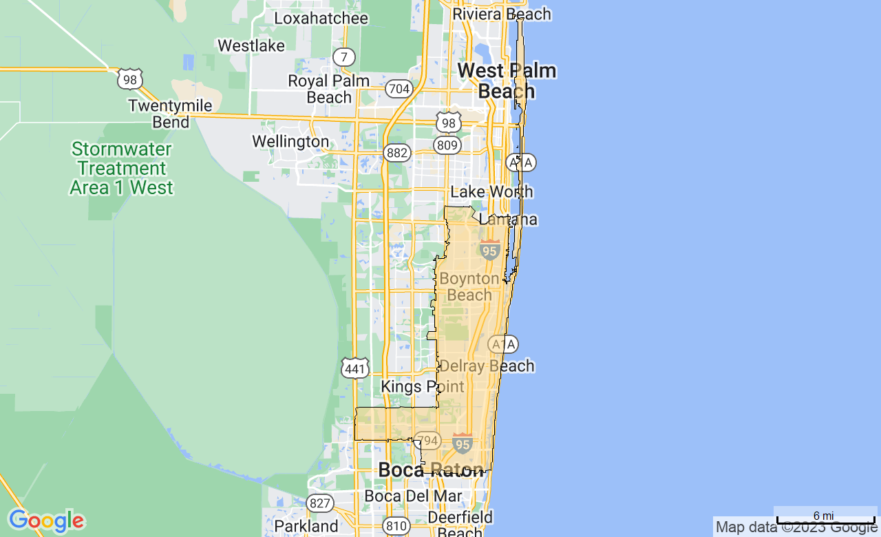 Map of the The Gold Coast area