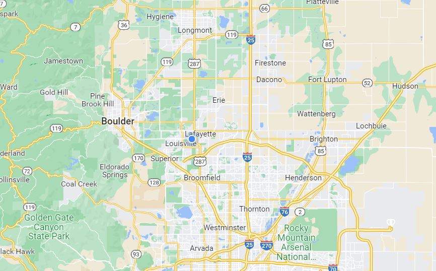 map of the Boulder FirstLight Home Care Territory