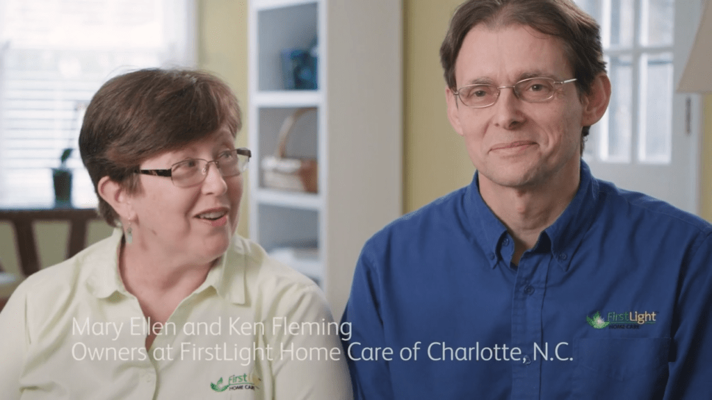 Ken and Mary Ellen Fleming, owners of FirstLight Home Care of Charlotte