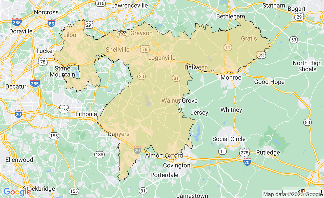 Map of the East Atlanta, GA area