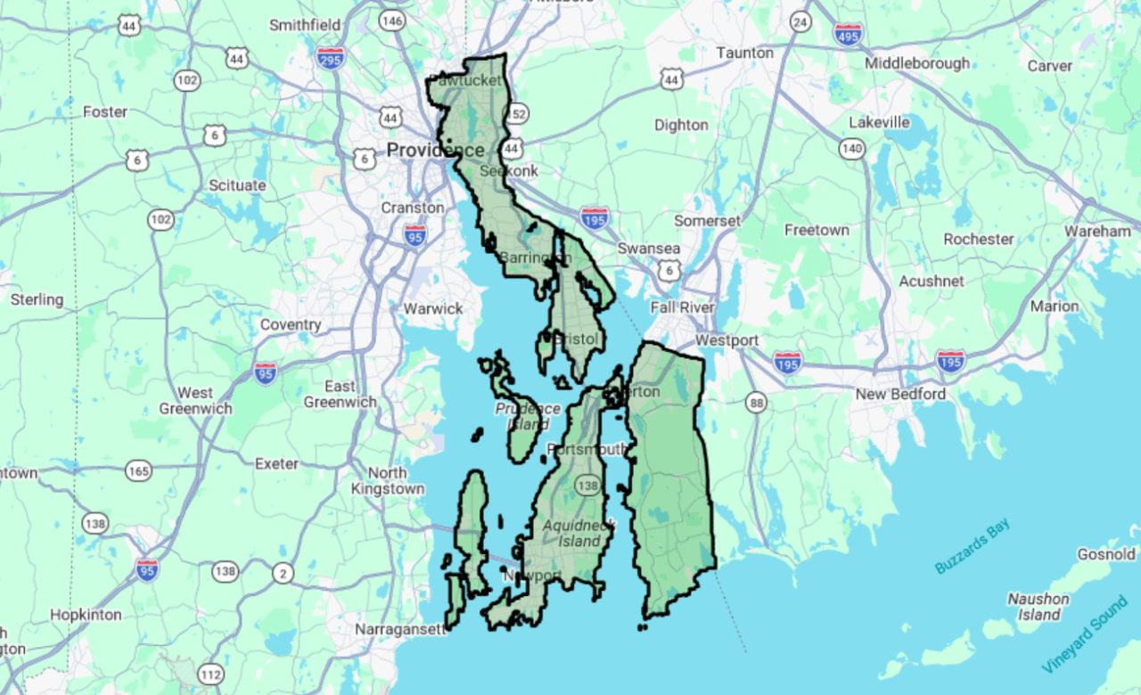 East Rhode Island territory map