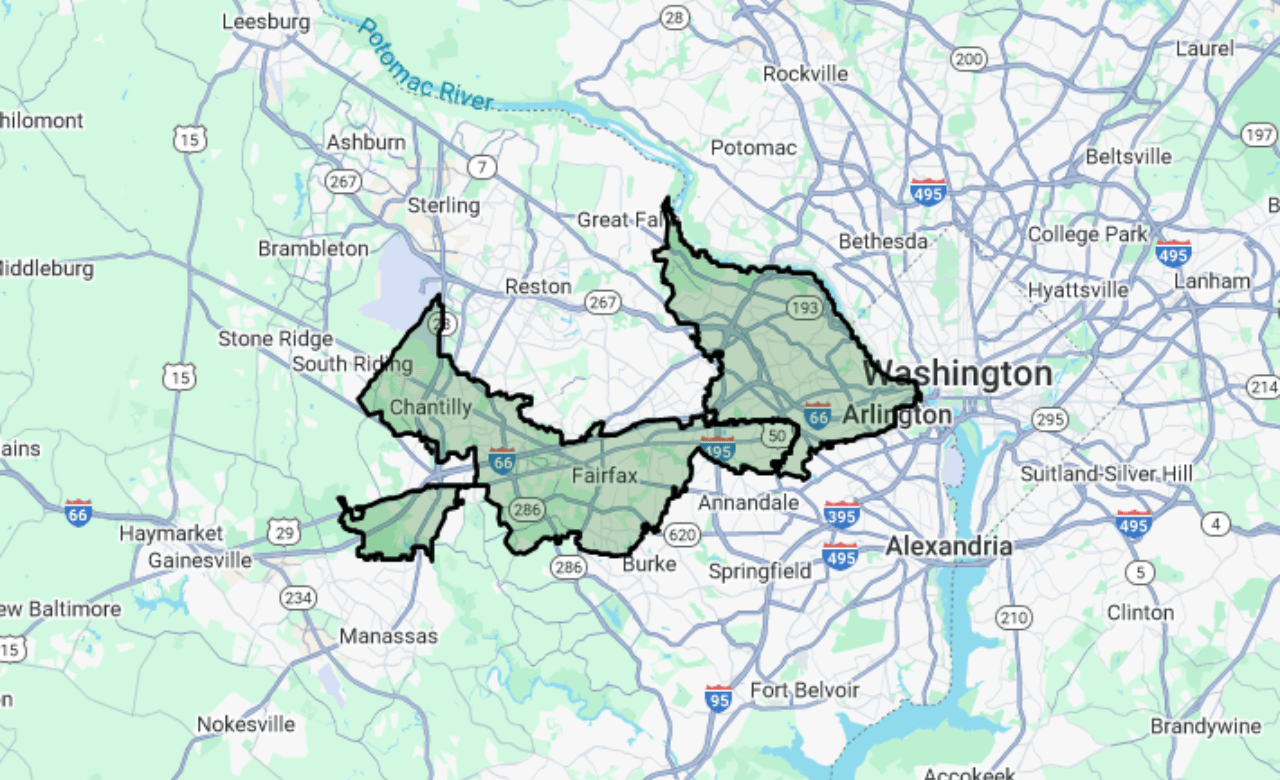 Fairfax, VA map