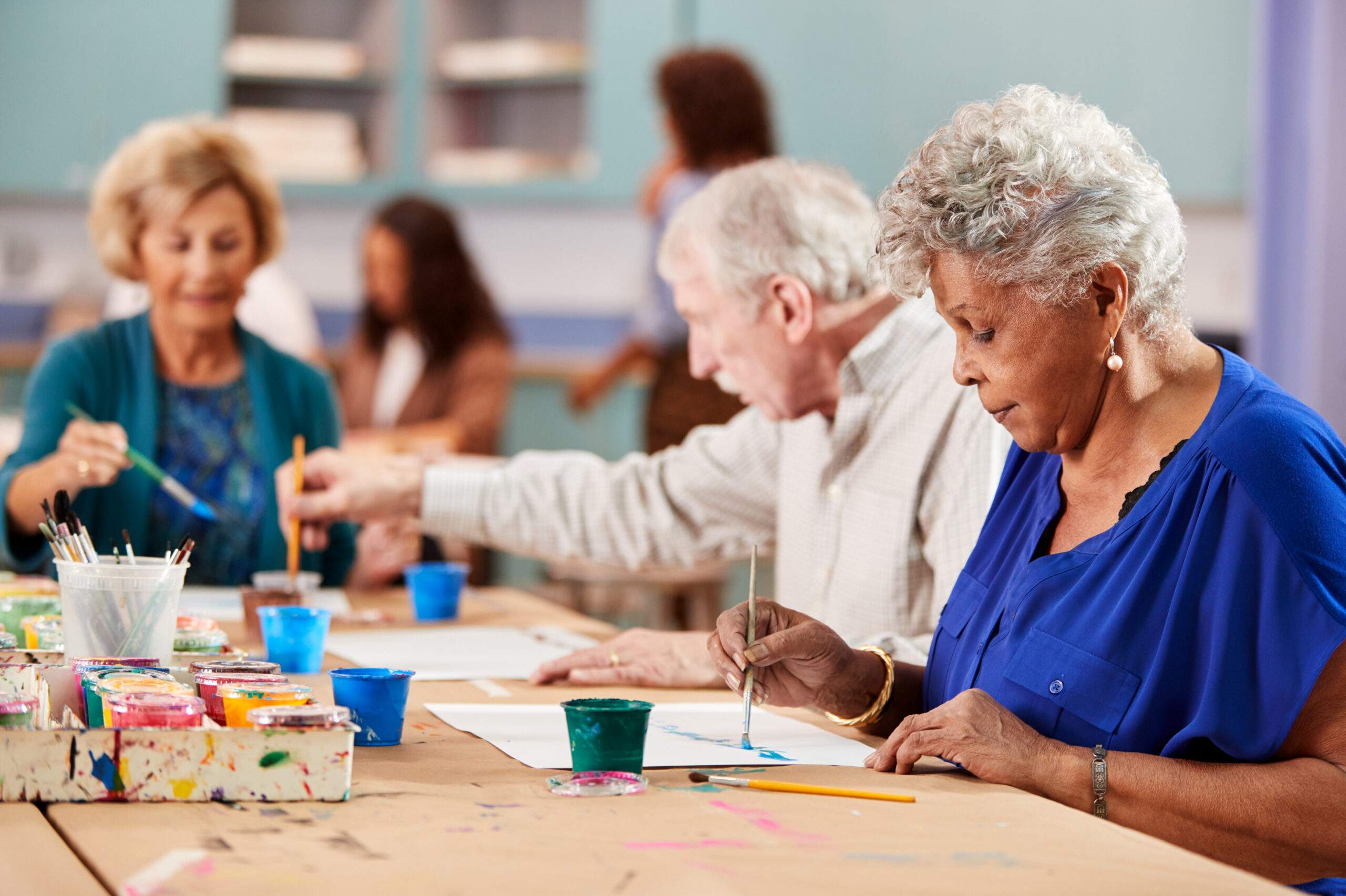 Seniors in Licking County art class