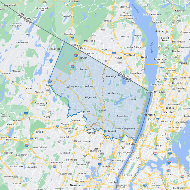 Map of the Glen Rock, NJ area