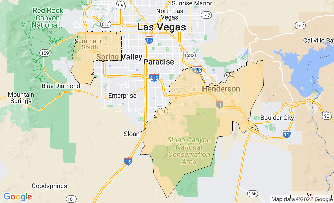 Map of the Las Vegas, NV area