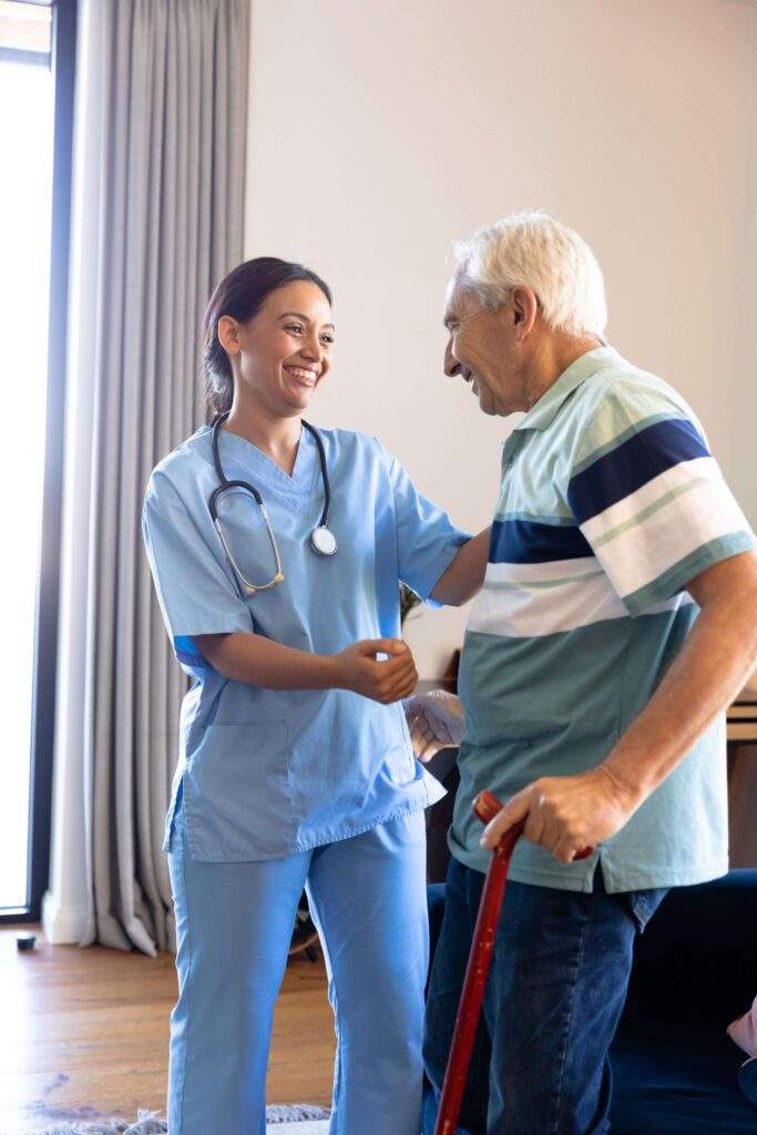 Elderly man receiving specialty care services in Kenosha