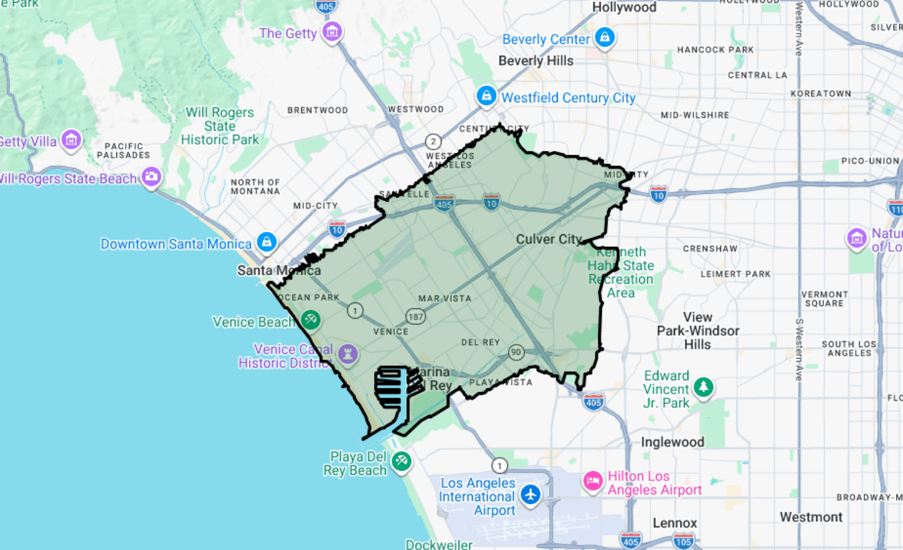 Marina del Ray territory map