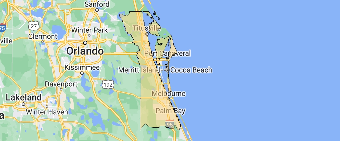 Map of the Melbourne, FL area