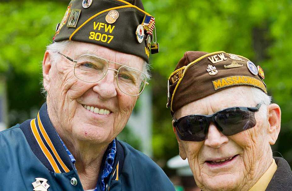 two older men in military caps