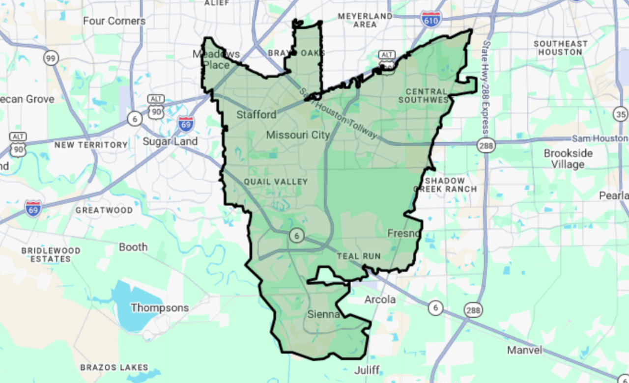 Missouri City territory map