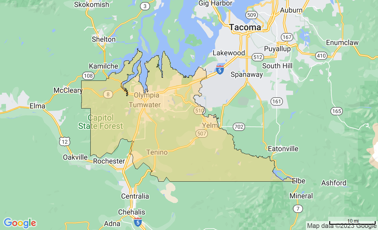 Map of the South Sound area