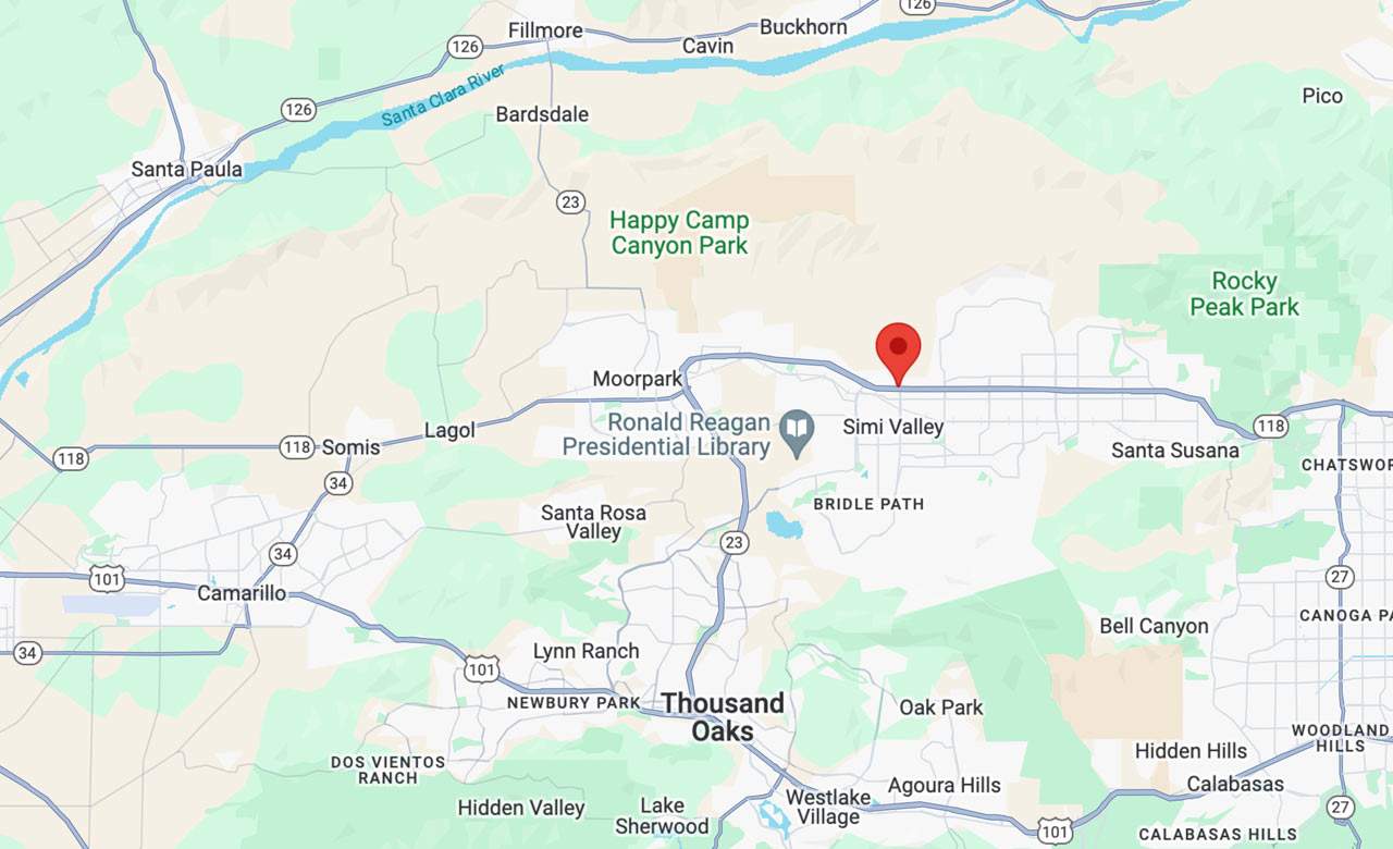 Map showing FirstLight's service area, including Simi Valley, Westlake Village, Moorpark and Fillmore