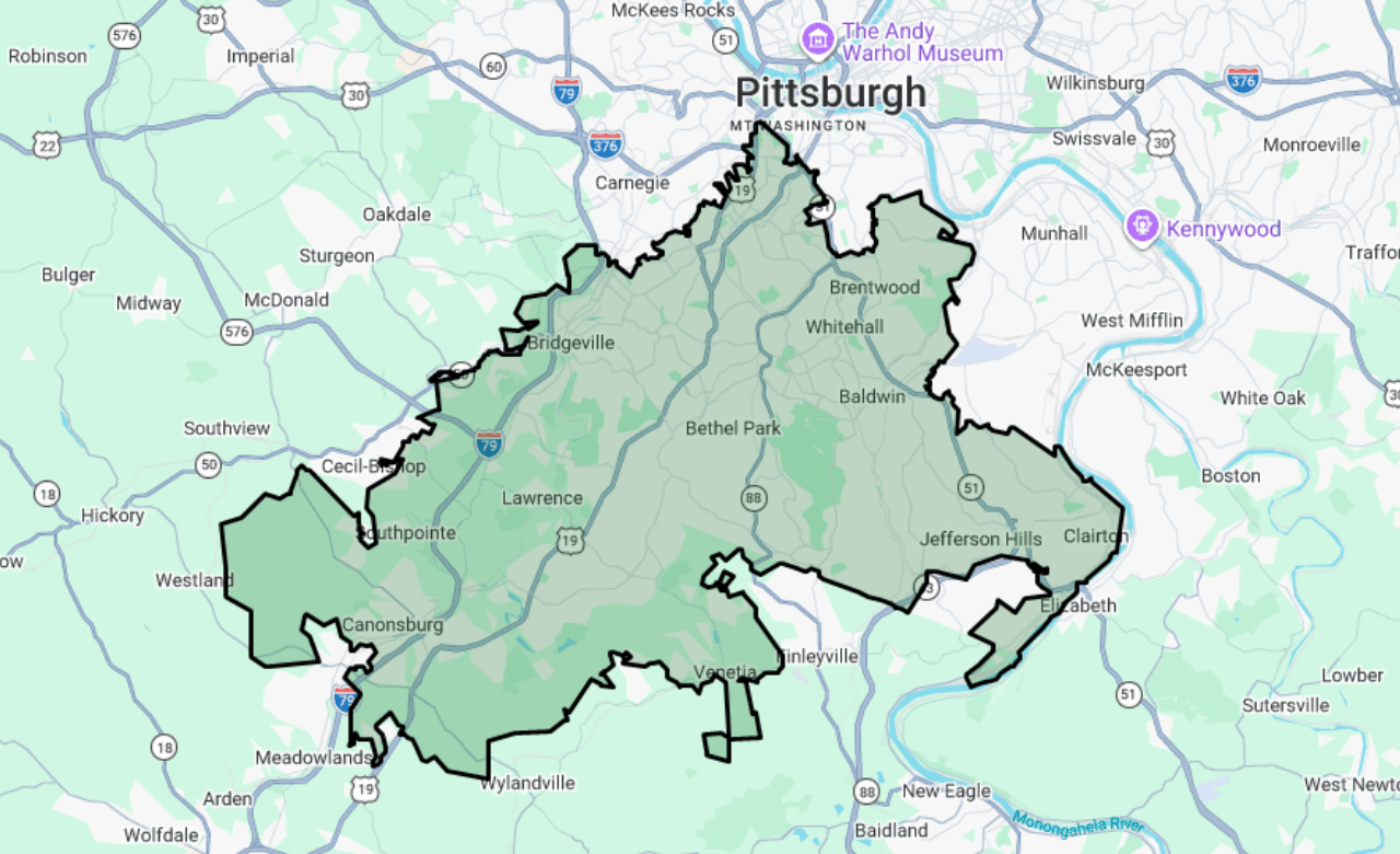 South Hills territory map