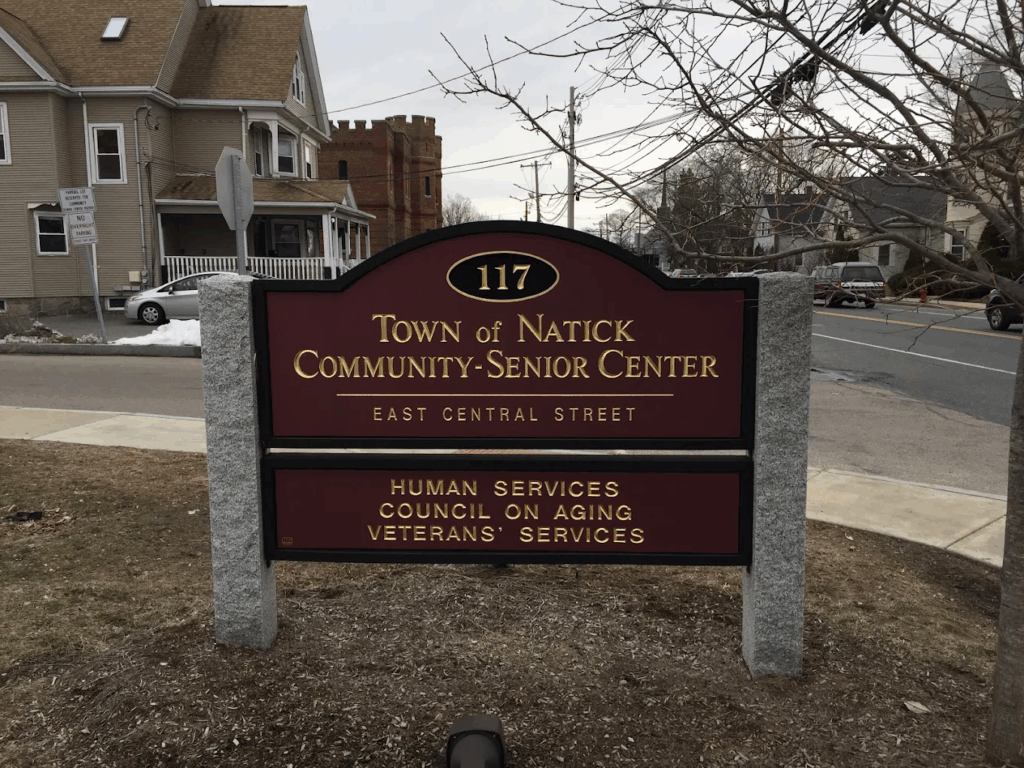 Entrance sign to the Natick Council on Aging