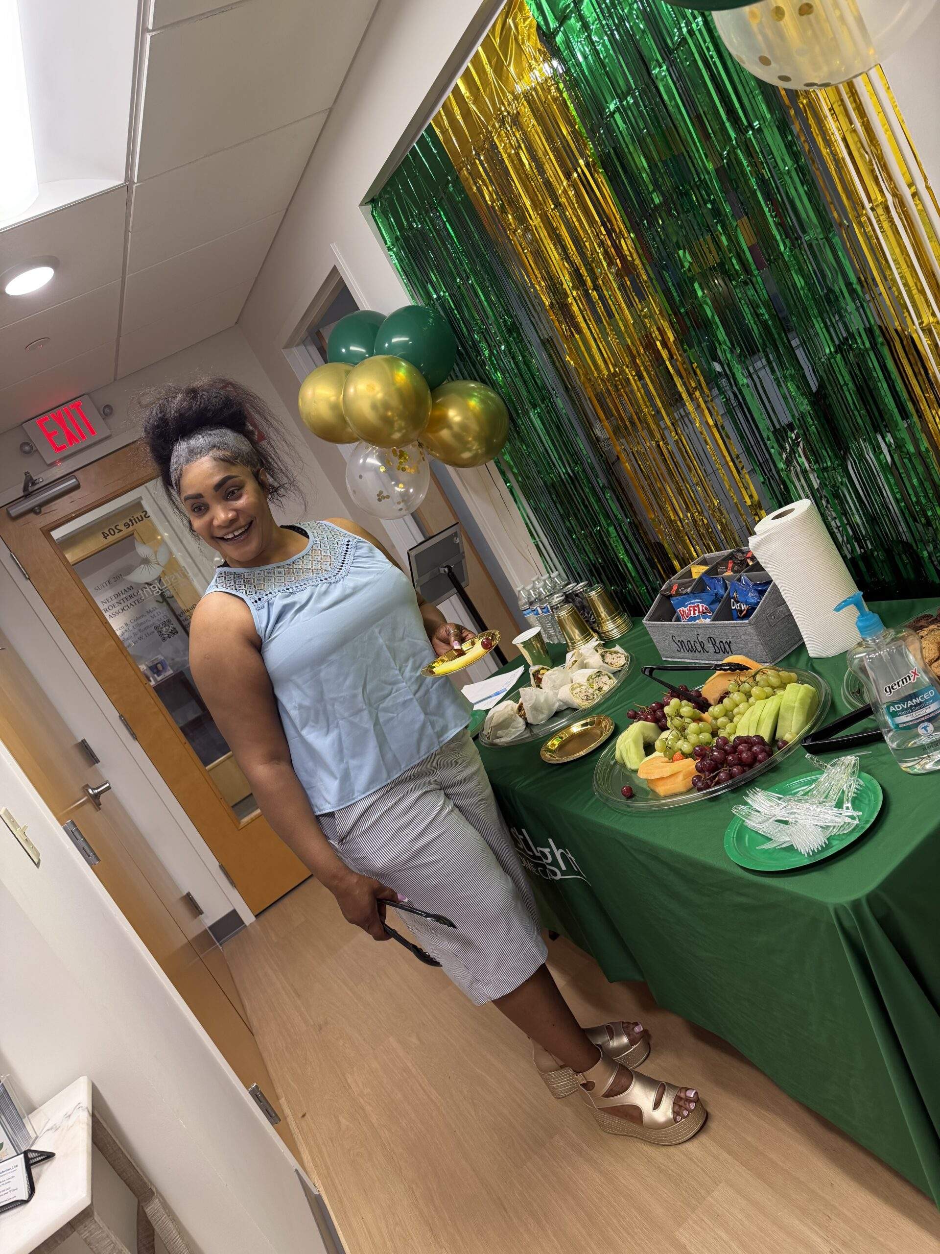 Caregiver attending the appreciation event in office