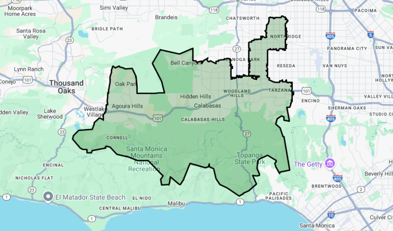 FirstLight Home Care of Woodland Hills - Territory map