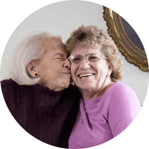 A caregiver and patient