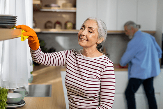 woman cleaning